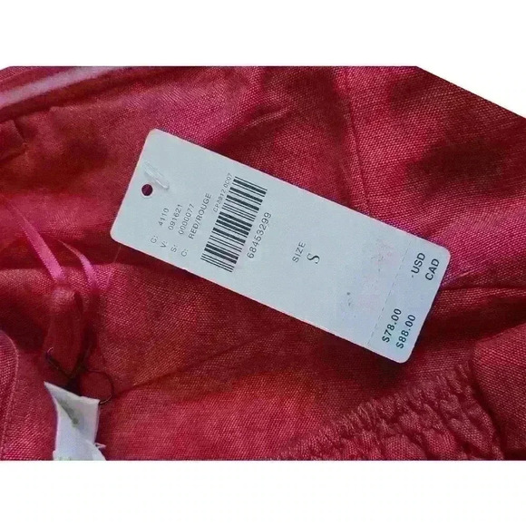 Maeve Anthropologie Red Linen Bustier Top Size Small NWT - Picture 6 of 9